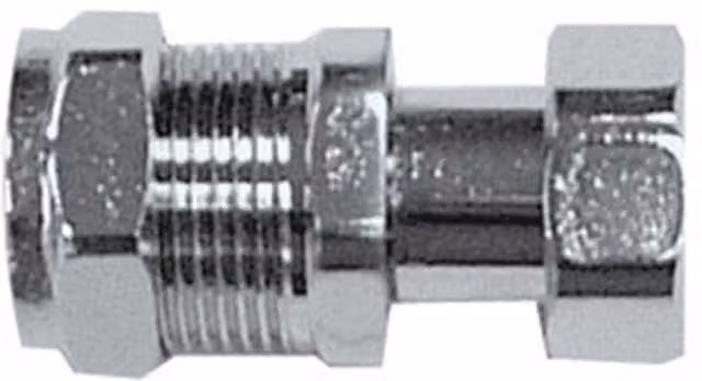 PrimaPlus Chrome Compression Straight Tap Connector 22mm x 3/4" Grey, Pack of 10