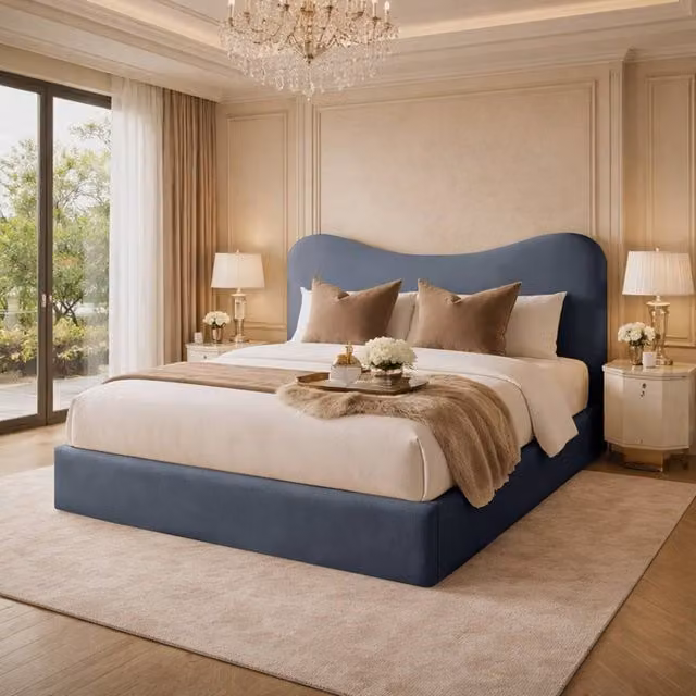 Desire Deco Plush Velvet Chelsea Upholstered Bed Frame in Charcoal Grey, Super King, W: 200 cm x D: 200 cm
