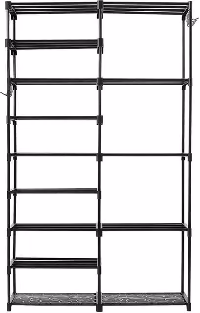 ERGOVEXA 9 Tier Metal Shoe Rack Storage Stand in Black – 1