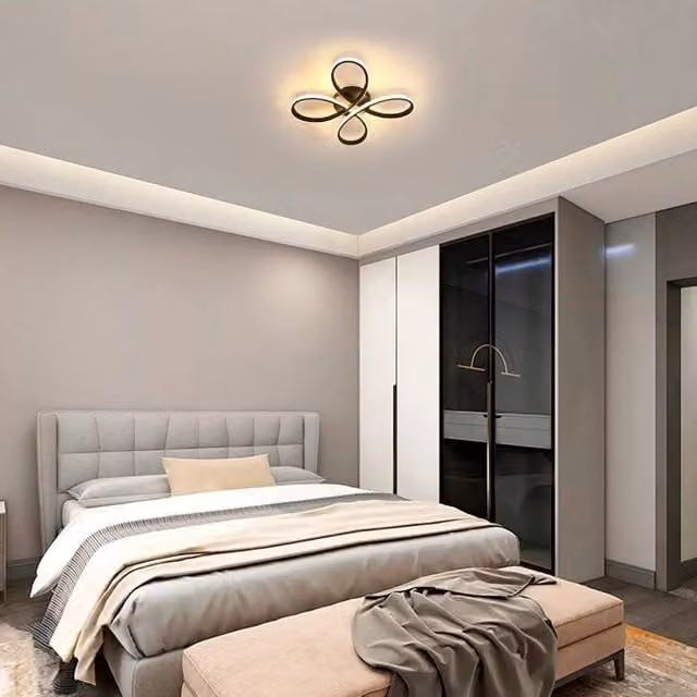 Kelvenix 40W Modern LED Ceiling Light with Remote Control and Dimming Function, Black – 1