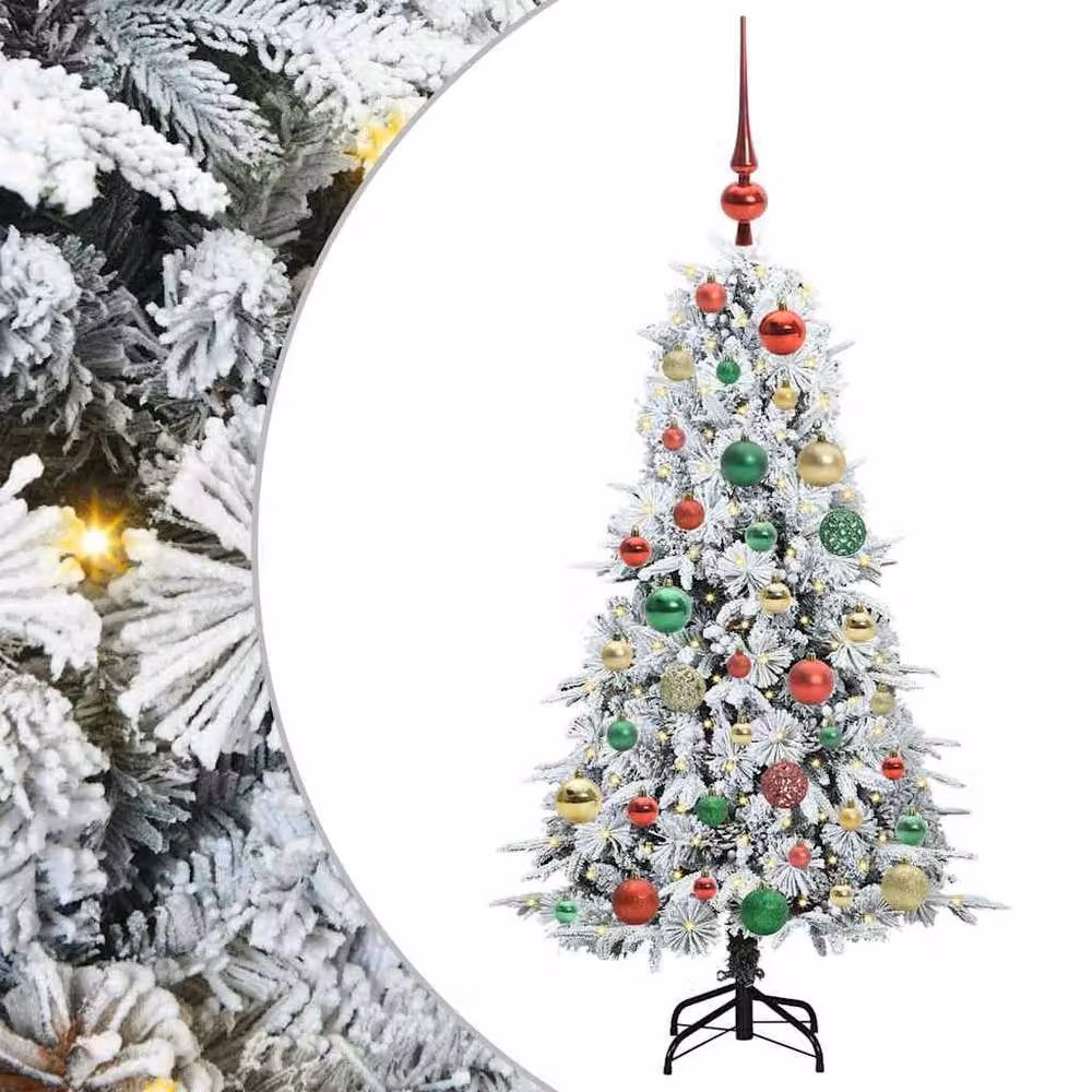 Berkfield Home Artificial Hinged Christmas Tree in Green, Height: 120 cm – 2