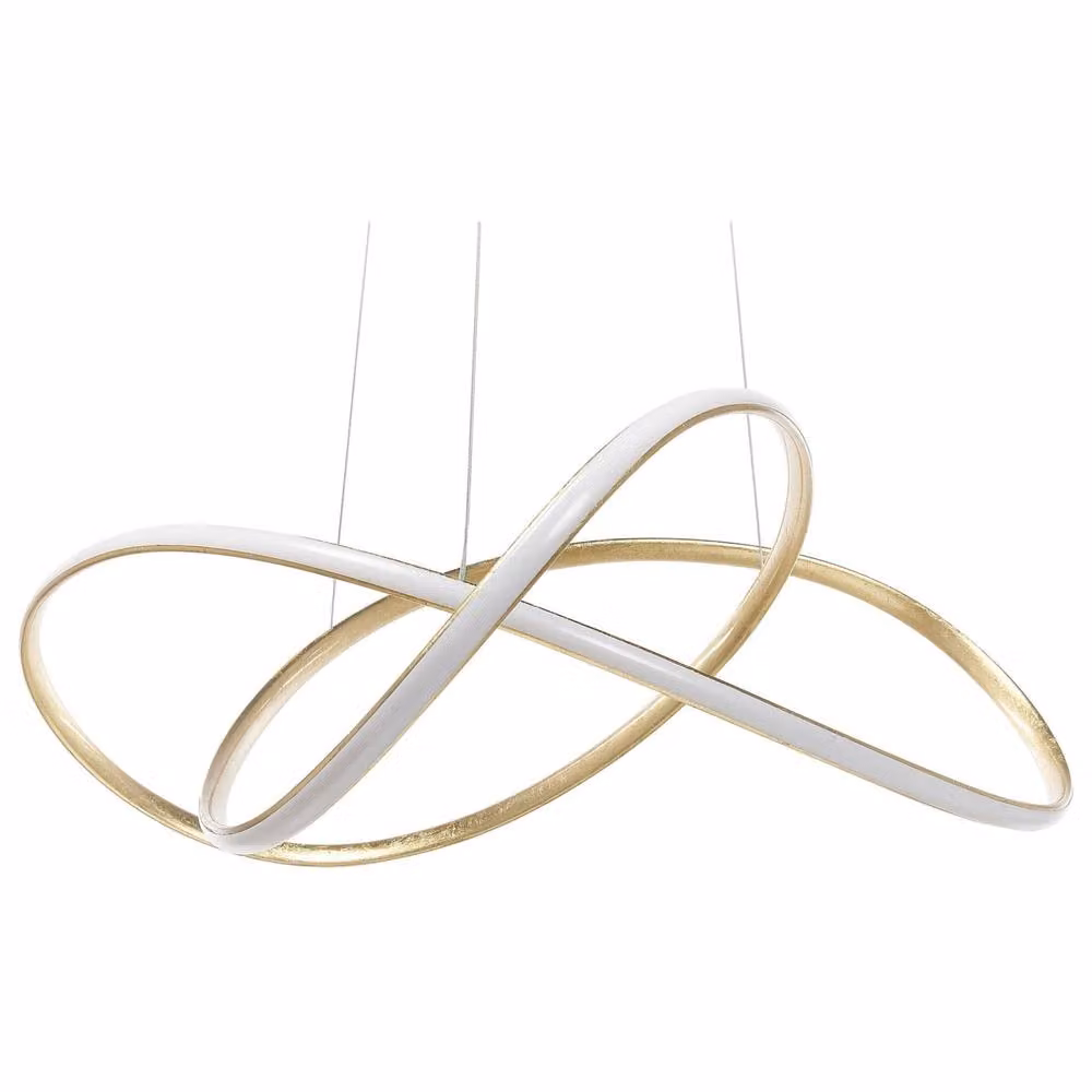 Wyld and Coco Gold Aluminium Knot-Shaped Integrated LED Pendant Lamp with Transparent Accents – 2