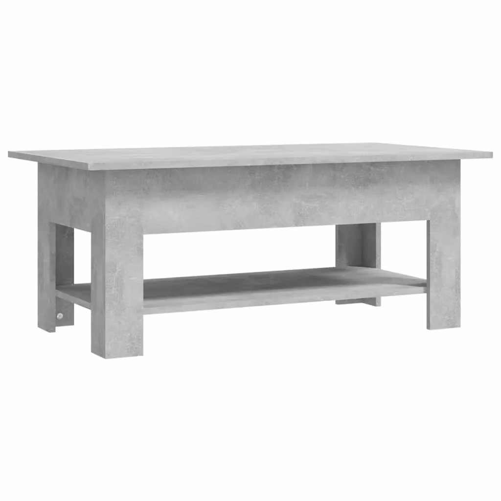 Berkfield Home Modern Rectangular Coffee Table in Concrete Grey, W/D/H: 102 x 55 x 42 cm – 2