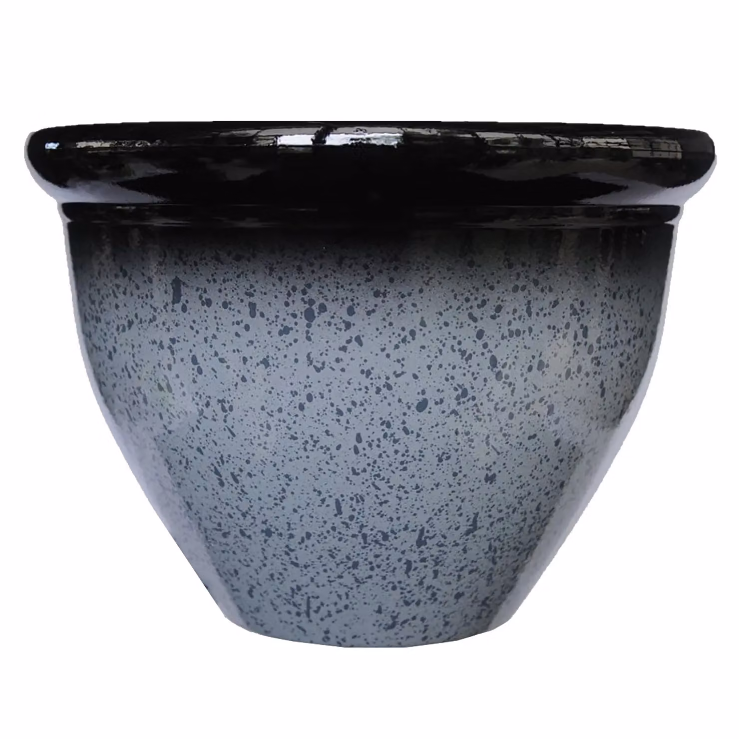 Simpa Speckle Glaze Effect Grey Plastic Planter Pots, Set of 2, H 22 cm x Diameter 30.5 cm – 2