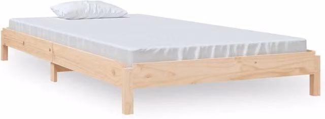 Berkfield Home Stack Bunk Bed in Natural Solid Pine, W/D/H: 100 x 200 cm – 1
