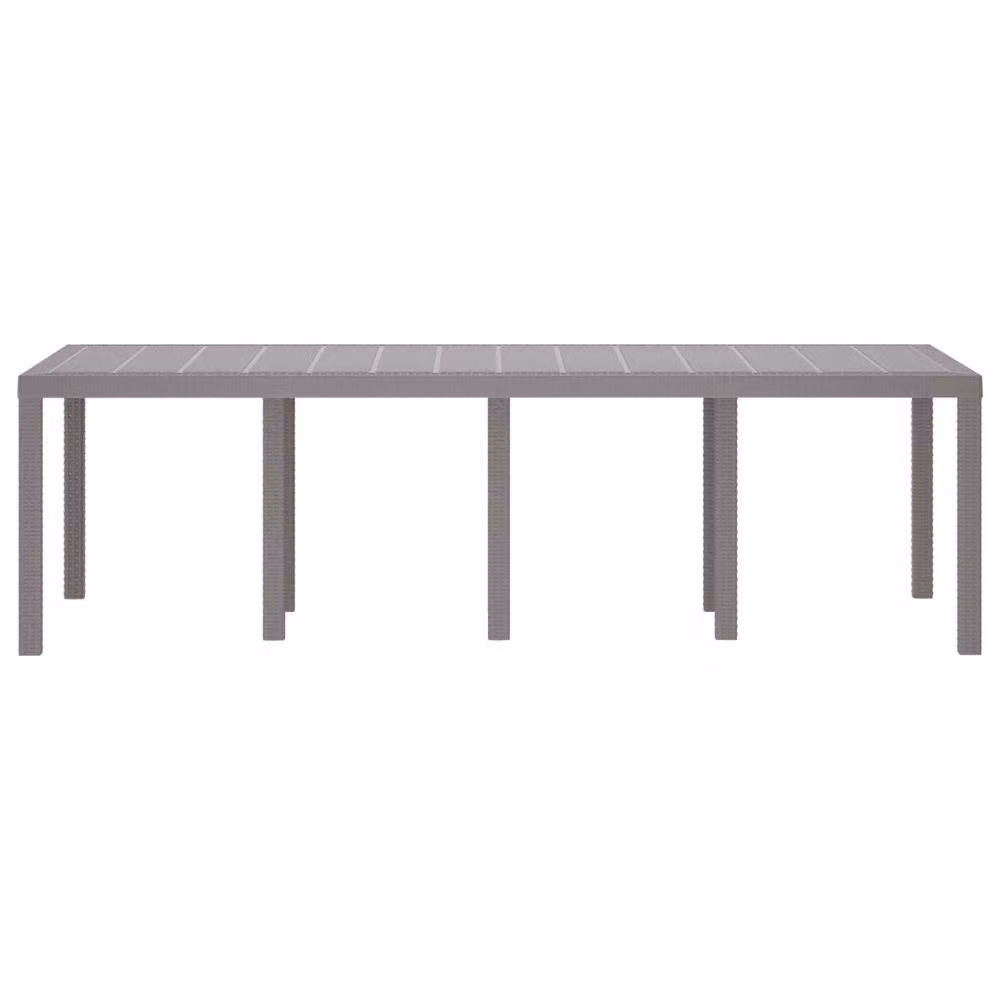 Berkfield Home Garden Extendable Rectangular Poly Rattan Table in Light Grey, W: 250 cm, D: 100 cm, H: 73 cm – 2