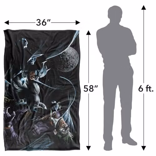 Warner Bros. Batman Joker Distressed Silky Touch Super Soft Fleece Throw Blanket, Black and Multicolour, W: 91.44 cm x L: 147 cm – 4
