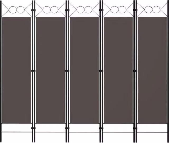 Berkfield Home 5-Panel Geometric Room Divider in Anthracite and Black, W: 200 cm, H: 180 cm – 1