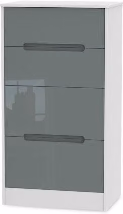 Welcome Monaco Gloss 4 Drawer Deep Midi Chest of Drawers in Grey