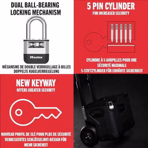 Master Lock Elite Laminated Steel Padlock in Black – 3