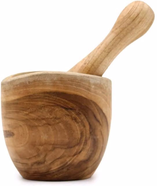 KDMD Ergo Handcrafted Bali Teakwood Small Pestle and Mortar Set in Brown – 1