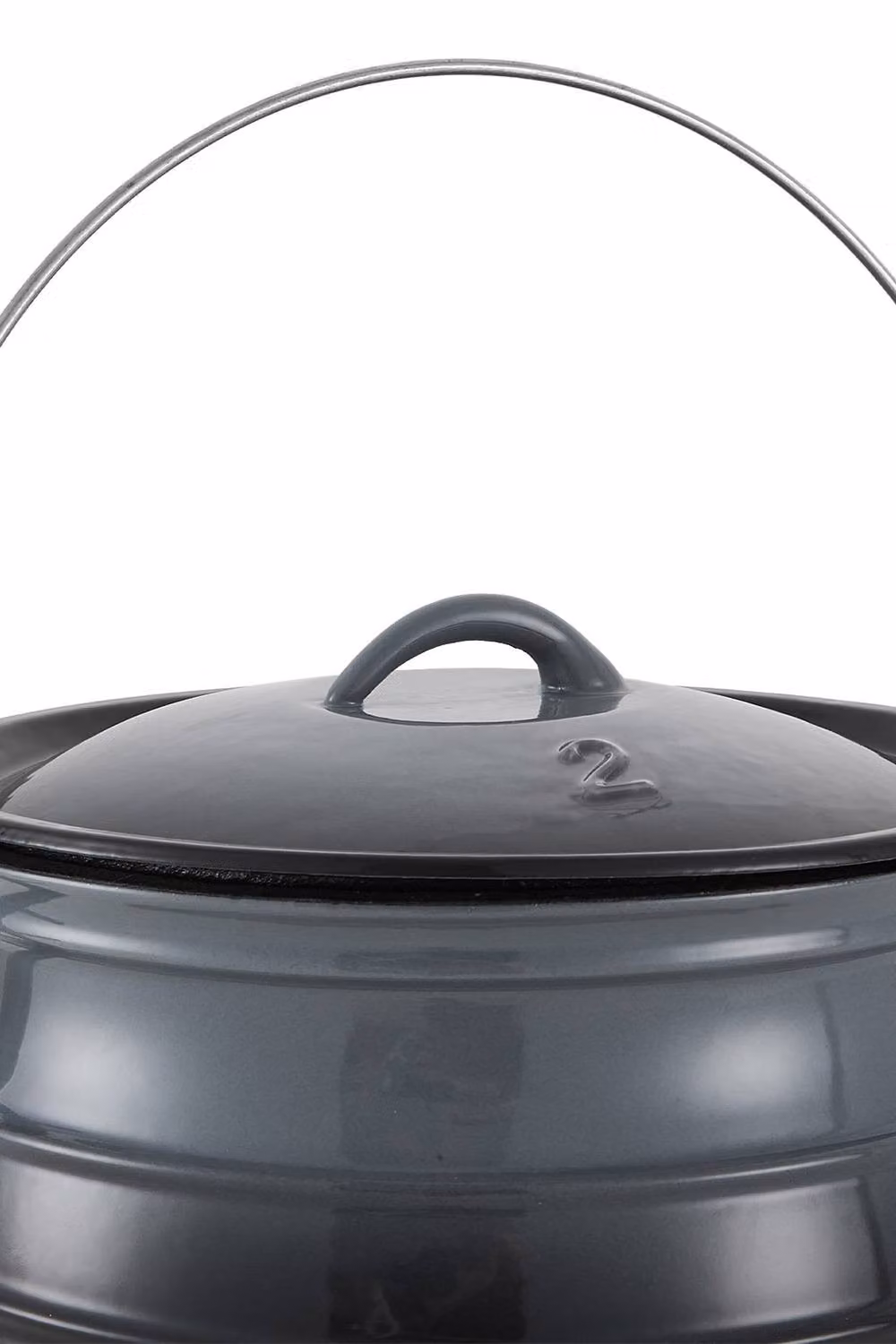 Garden Sanctuary 6L Enameled Cast Iron Cauldron with Lid in Grey – 3