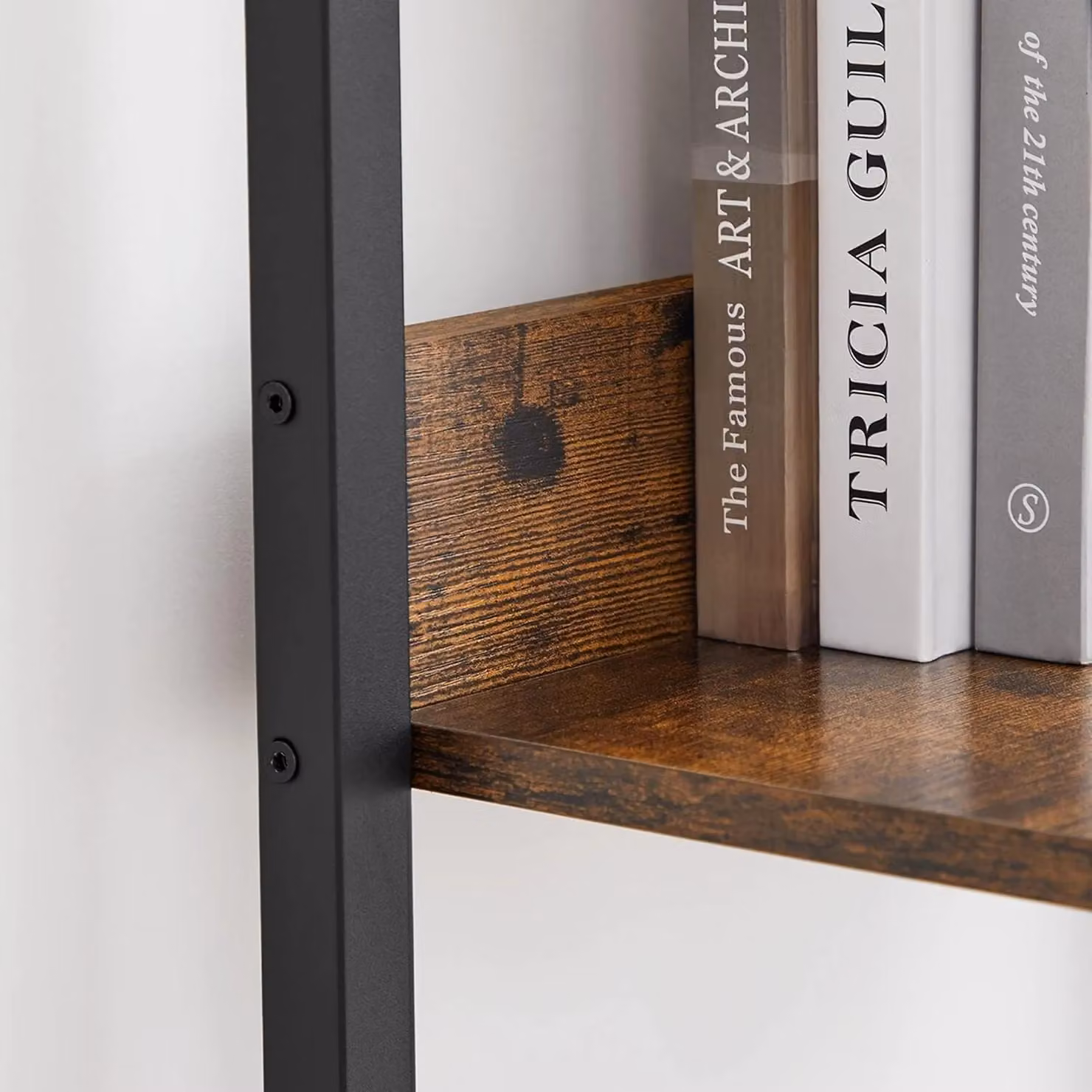 VASAGLE 5 Tier Industrial Ladder Bookcase Storage Stand in Brown – 3
