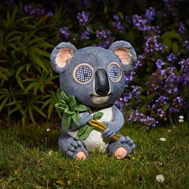 Marco Paul Solar LED Blinkin Koala Garden Ornament in Grey – 1