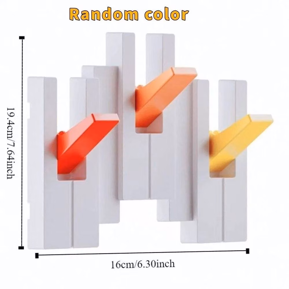 EONLION Piano Key Shaped Wall Mounted Coat Rack in White and Multicolour, Width: 50 cm – 2