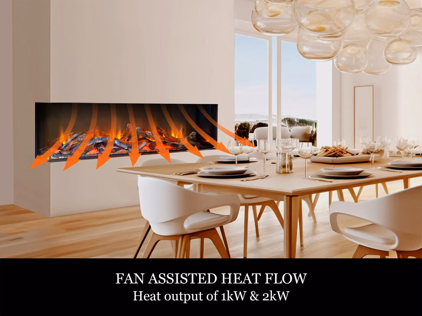 Acantha Fires & Fireplaces Ignis 1500 Corner View Media Wall Electric Fire in Black – 3