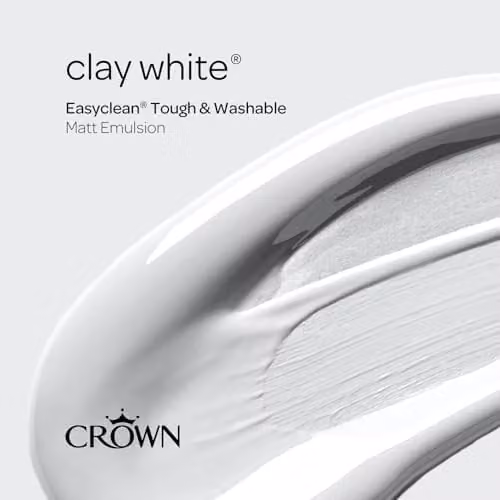 Crown EASYCLEAN Matt Wall Paint, White, 2.5L – 2