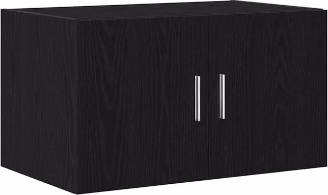 Berkfield Home Black Oak Wall Cabinet with Hinged Doors, W: 70 cm, D: 42.5 cm, H: 40 cm – 1