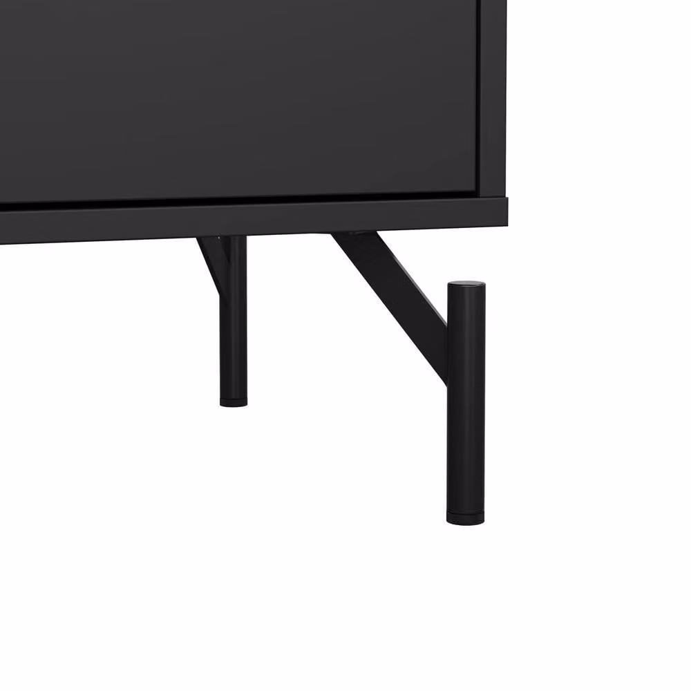 CALICOSY BORA 4-Drawer Chest in Matte Black with Metal Legs, Height: 96 cm – 3