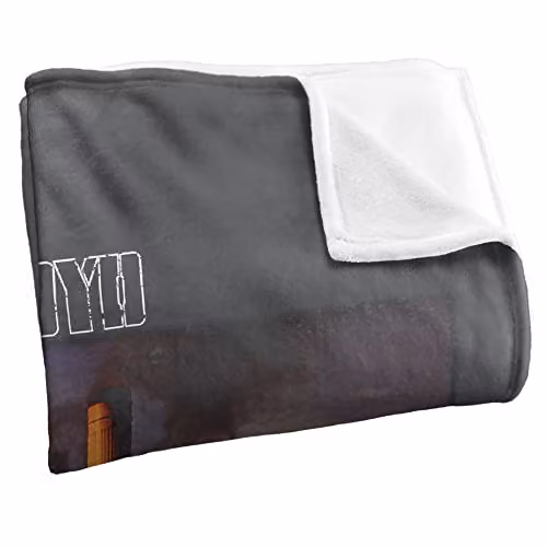LOGOVISION Pink Floyd Faded Animals Super Soft Fleece Throw Blanket, White, W/D/H: 152 x 127 cm – 2