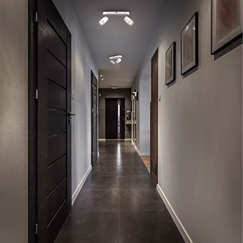 B.K.Licht White Metal Ceiling Spotlight Bar with 2 Adjustable GU10 Sockets – 4