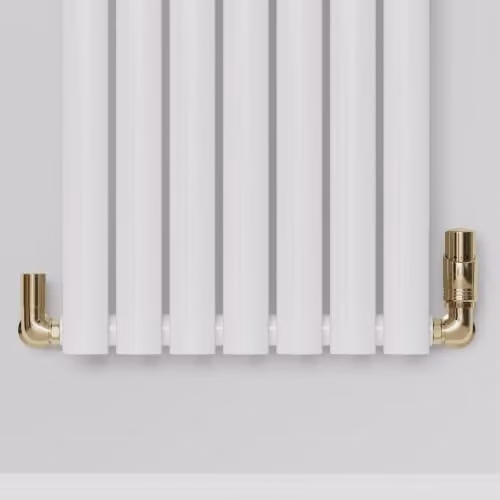 UK Radiators Talus Bold Thermostatic Radiator Valve and Lockshield Installation Kit in Polished Brass – 2