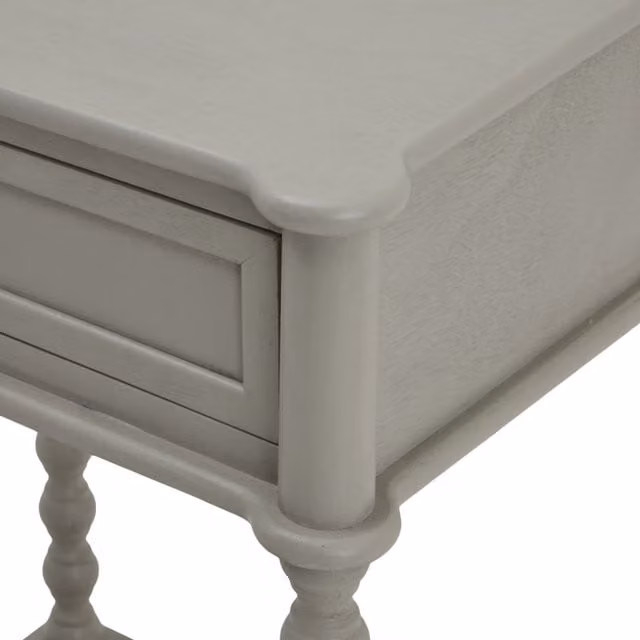 KDMK Camden Collection Minimalist One Drawer Side Table in Light Grey