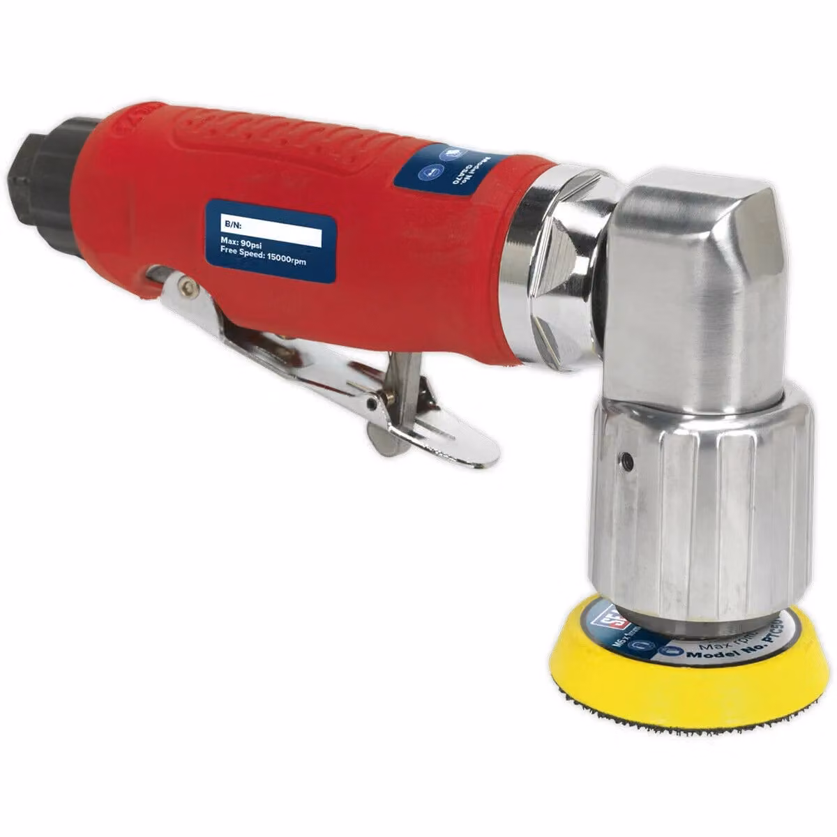 Loops 50mm AIR Orbital Disc Sander with 1/4 inch BSP Variable Speed Hook and Loop Backing Pad in Multicolour – 3