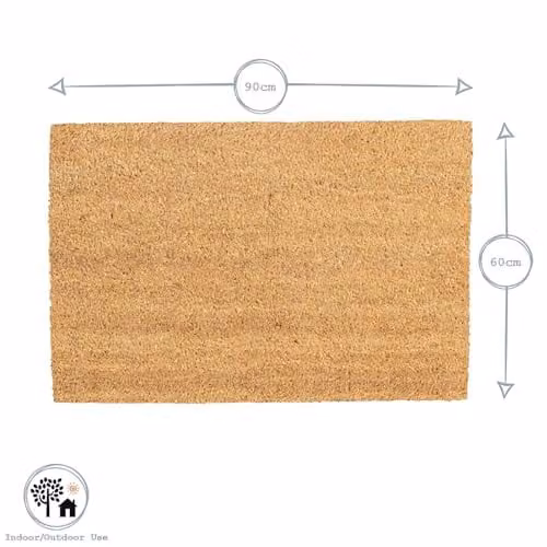 Nicola Spring Tree of Life Coir Door Mats, Pack of 2, Brown and Multicolour, W: 90 cm, D: 60 cm – 3