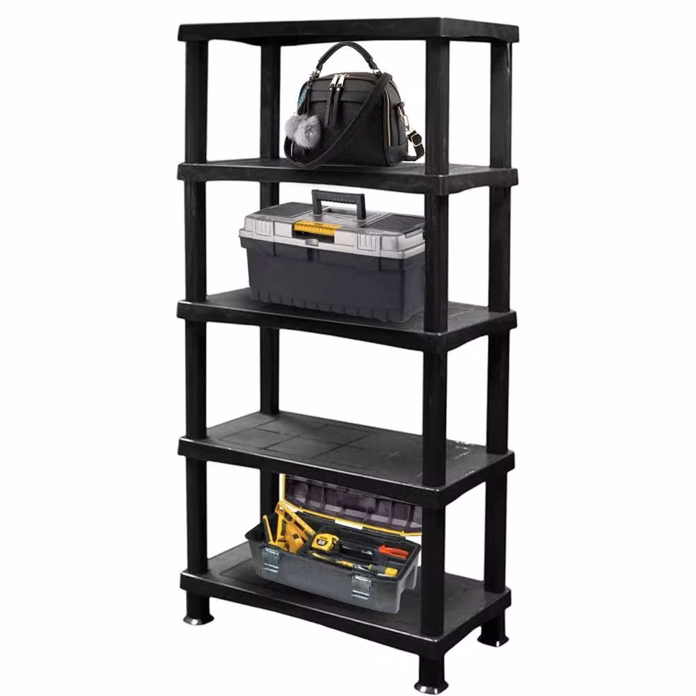 FORGEVIO 5 Tier Plastic Home Storage Shelving Unit in Black – 2
