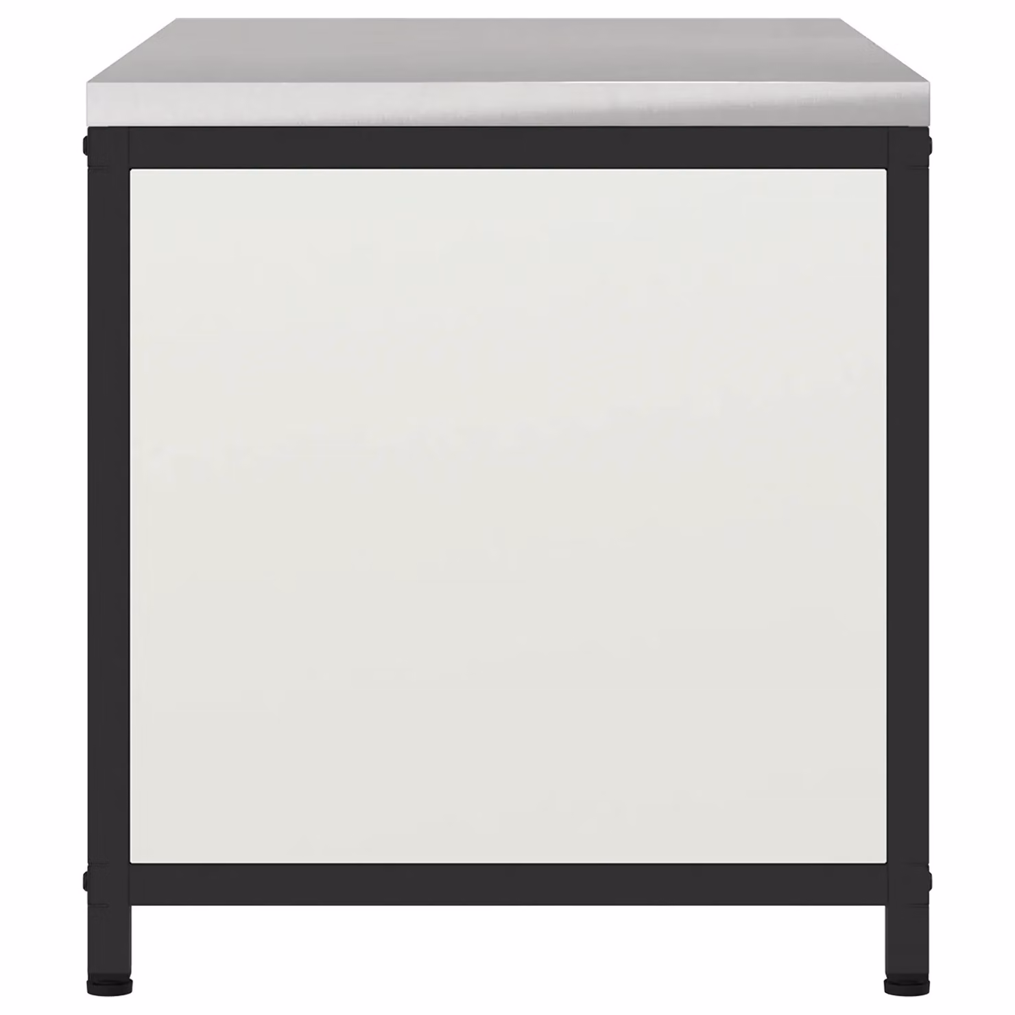 Berkfield Home Modern White Steel Kitchen Storage Cabinet with Drawer, Shelf and Hinged Doors – 4