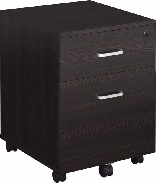 Vinsetto Mobile File Cabinet with 2 Locking Drawers and Castors, Black