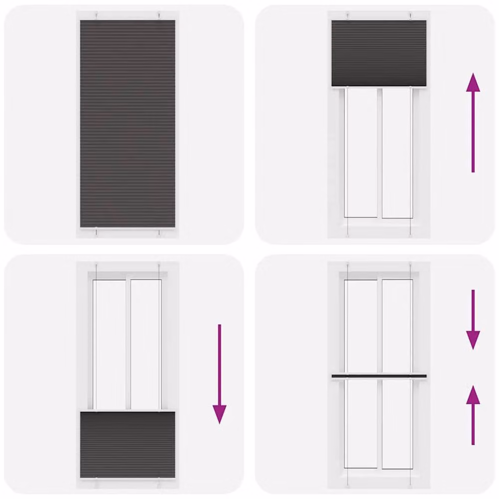 Berkfield Home Single Pleat Black Polyester Opaque Blind W: 85 cm, H: 200 cm – 4