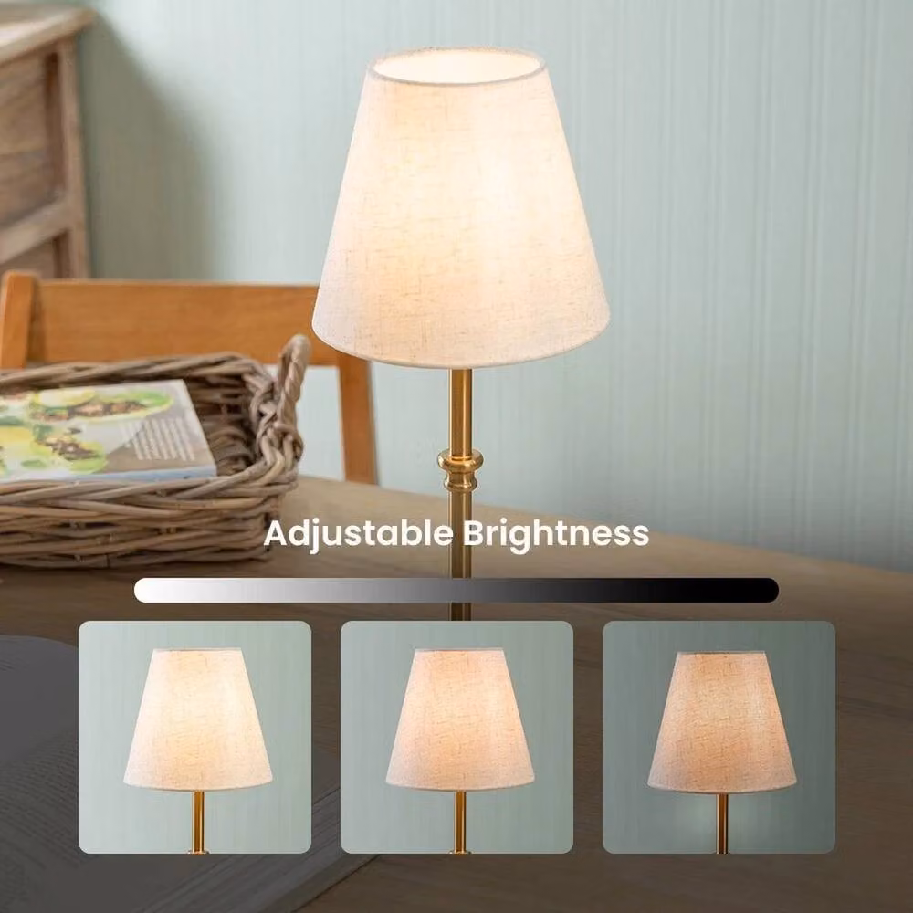EONLION Traditional Touch Table Lamp in Antique Brass with Rechargeable LED Light – 3