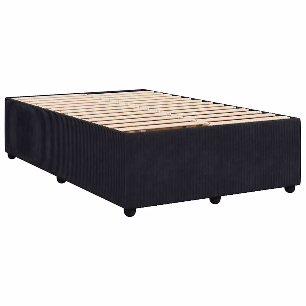 Berkfield Home Double Velvet Upholstered Bed Frame in Black, W/D/H: 140 x 200 cm – 3