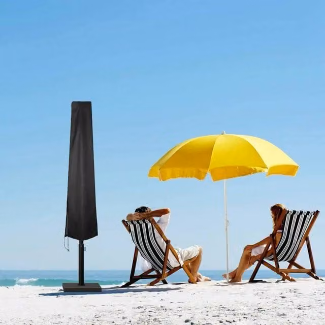 EONLION Black Polyester Parasol Cover Protector, Height: 190 cm, Diameter: 100 cm – 1