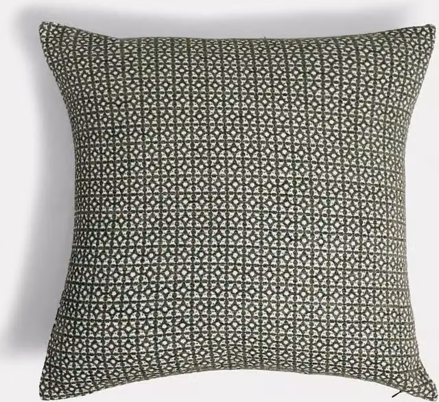 M&S Round Green Star Cushion with Polyester Finish