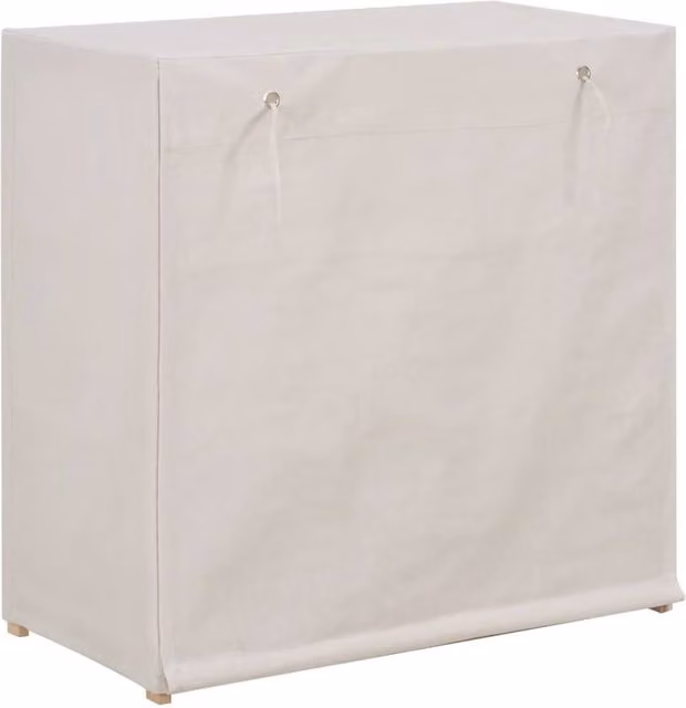 Berkfield Home White Fabric Shoe Cabinet with Cover, W: 79 cm, D: 40 cm, H: 80 cm