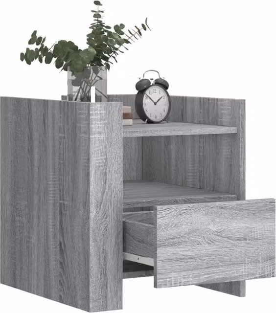 Berkfield Home Decorative Bedside Cabinet in Grey Sonoma, W/D/H: 45 x 50 x 50 cm – 1