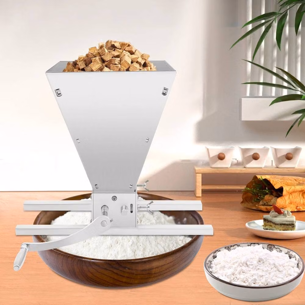 SPETLEK 2 Roller Manual Grain Mill Barley Grinder and Malt Crusher in Silver Stainless Steel – 2