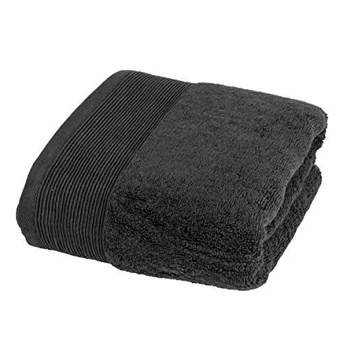 Homescapes Black Striped Cotton Bath Towel, 700 GSM, W/H: 70 x 130 cm – 2