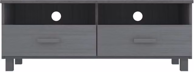 Berkfield Home HAMAR TV Cabinet in Dark Grey Solid Pine Wood, W: 106 cm, D: 40 cm, H: 40 cm