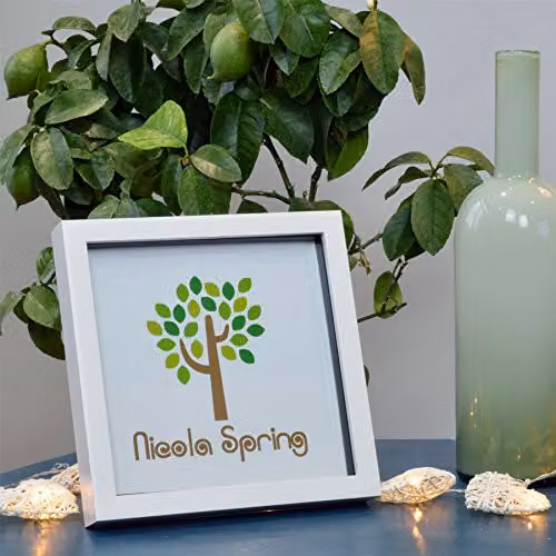 Nicola Spring Modern Square 3D Shadow Box Photo Frame, White, W/D/H: 20 x 20 x 3.5 cm – 2