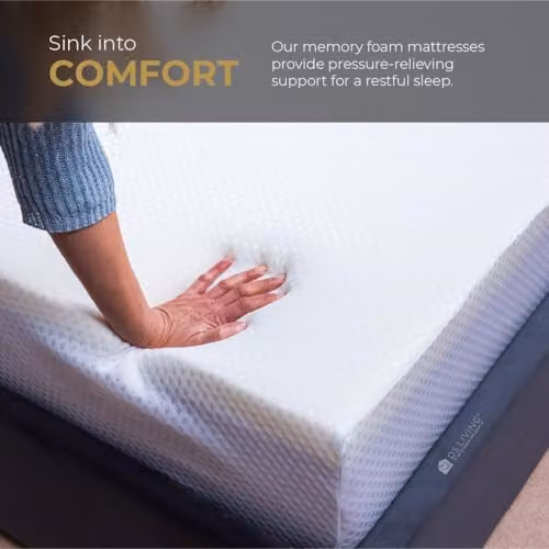 DS Living PureDream Memory Foam Orthopedic Mattress, White, W/D/H: 140 x 200 x 20.32 cm – 3