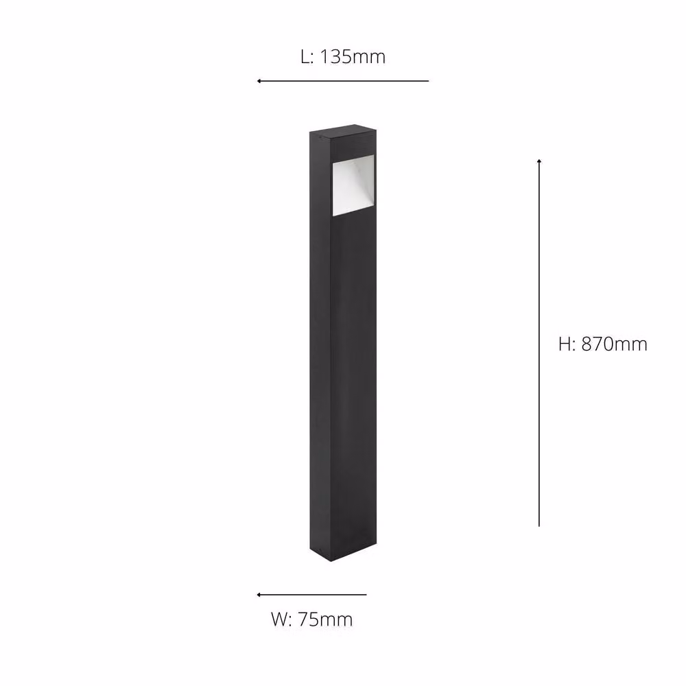 Eglo Manfria Metal IP44 LED Post Outdoor Garden Lamp in Grey – 3