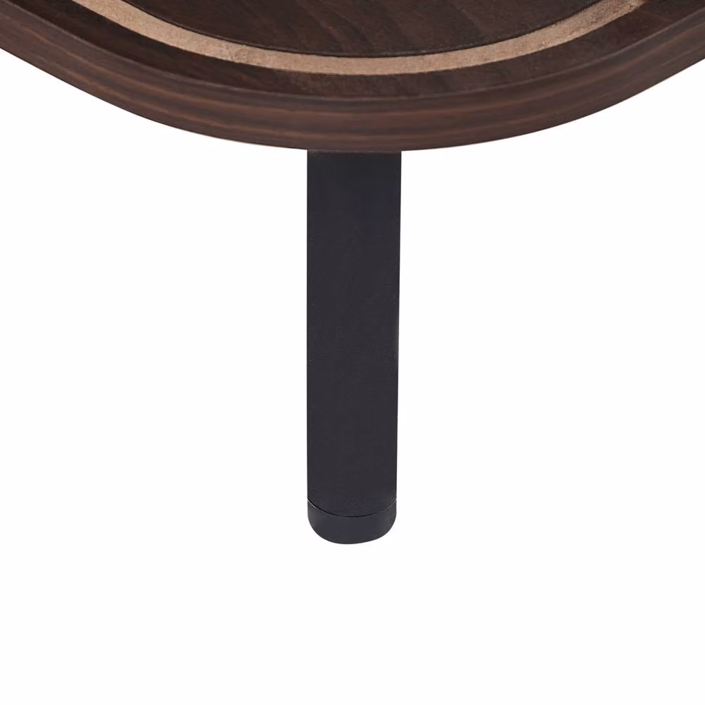 Wyld and Coco Retro Brown Rectangular Coffee Table with Storage and Sliding Doors W/D/H: 120 x 60 x 41 cm – 4