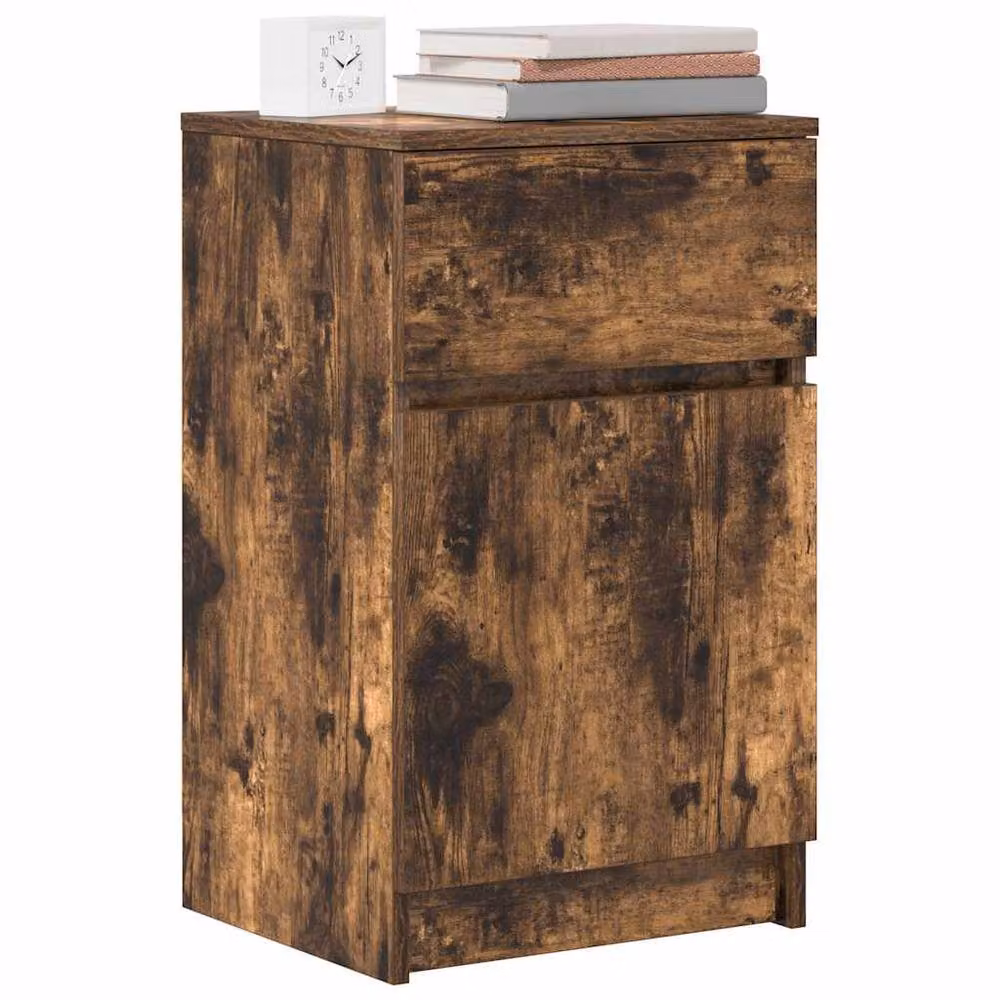 Berkfield Home Bedside Cabinet in Smoked Oak, W/D/H: 39 x 35 x 65 cm – 3