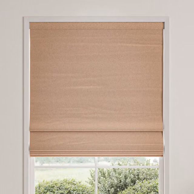 William Morris Reed Made To Measure Blackout Roman Blind in Pink and Beige Blossom Pattern