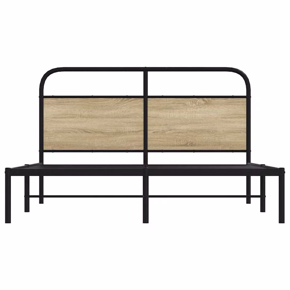 Berkfield Home King Size Sonoma Oak Wood Bed Frame in Brown, W/D/H: 150 x 200 cm – 3