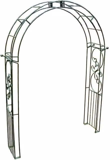 Poppyforge Imperial Traditional Steel Garden Arch in Dark Green, H 256.6 cm x W 170.1 cm x D 43.0 cm